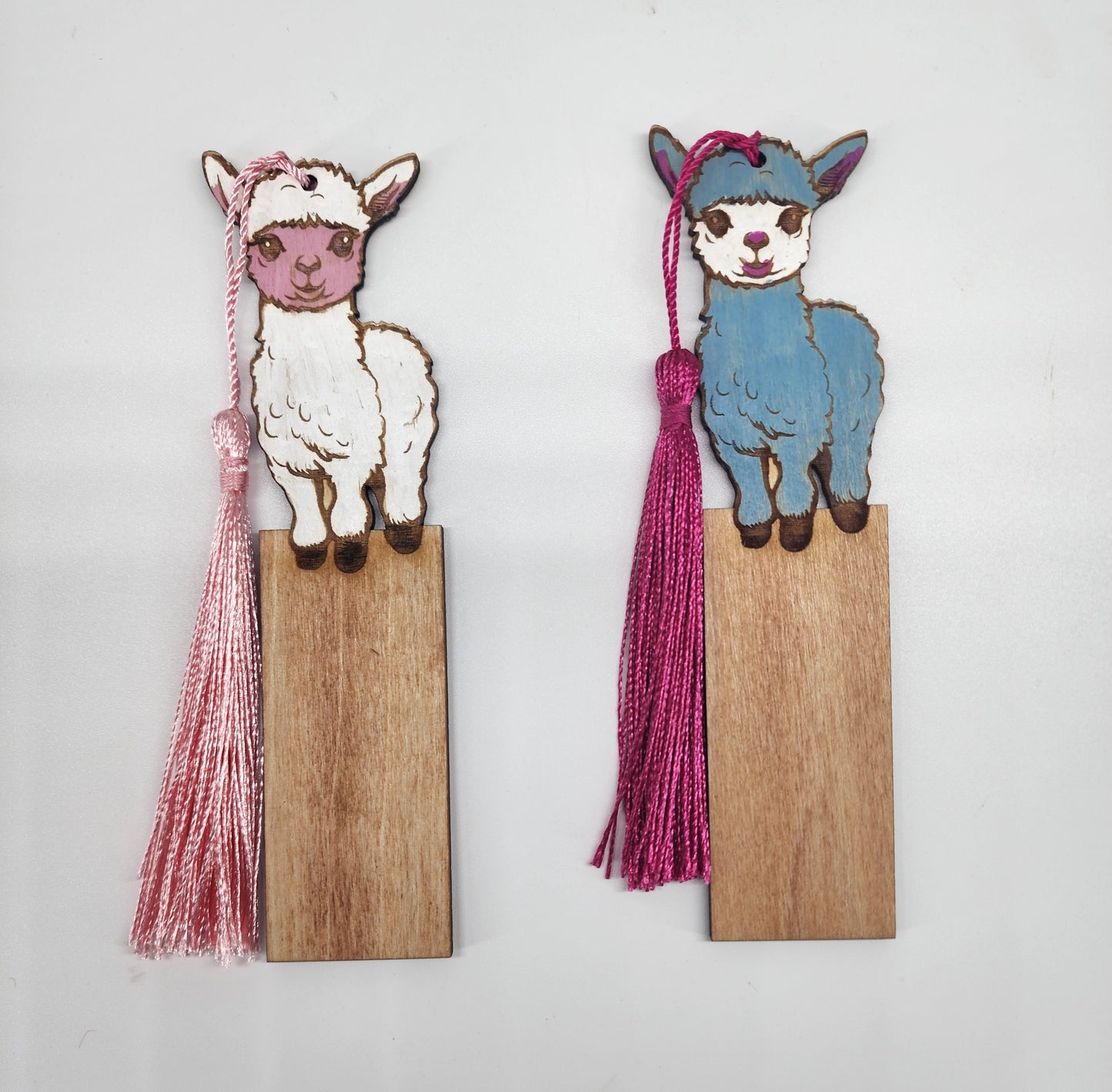 Handcrafted Wooden Animal Bookmarks – Bunny & Elephant with Tassels