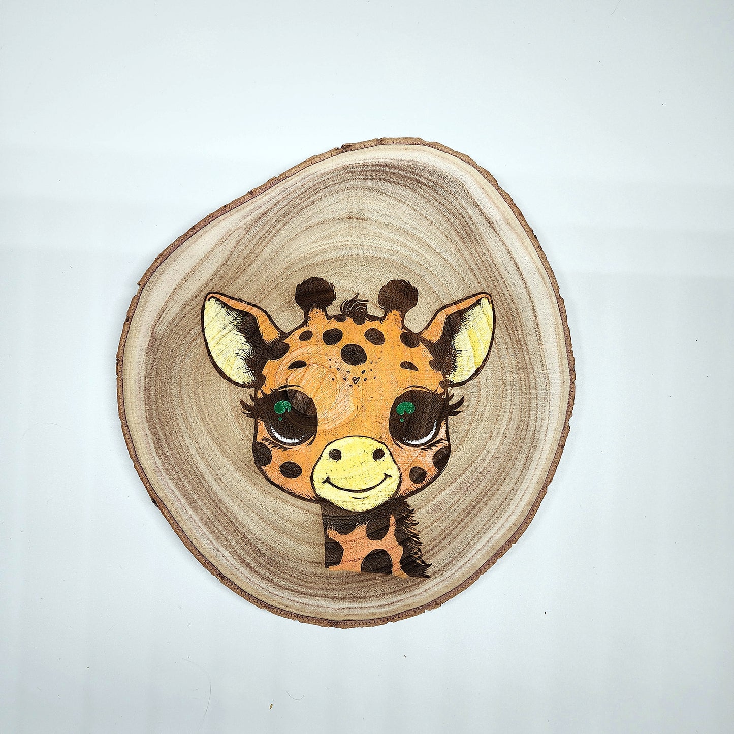 Whimsical Woodland Friends Live Edge Art, Rustic Nursery Decor