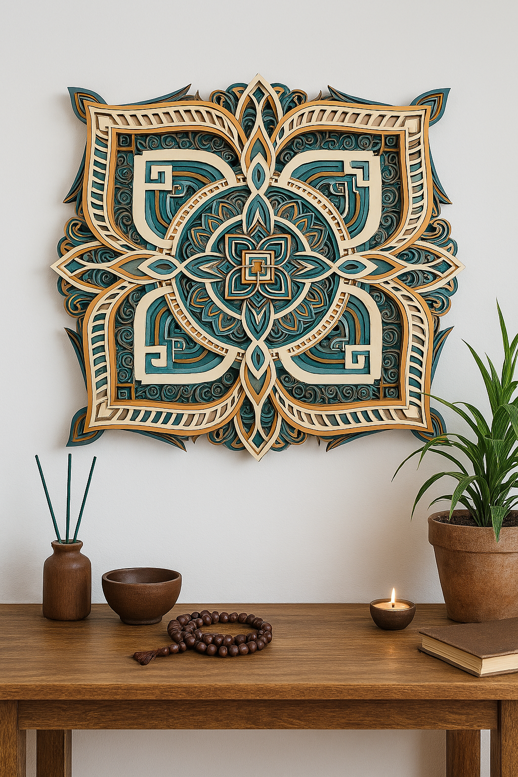 Boho Mandala Wall Art, 3d Layered Geometric Wooden Wall Art