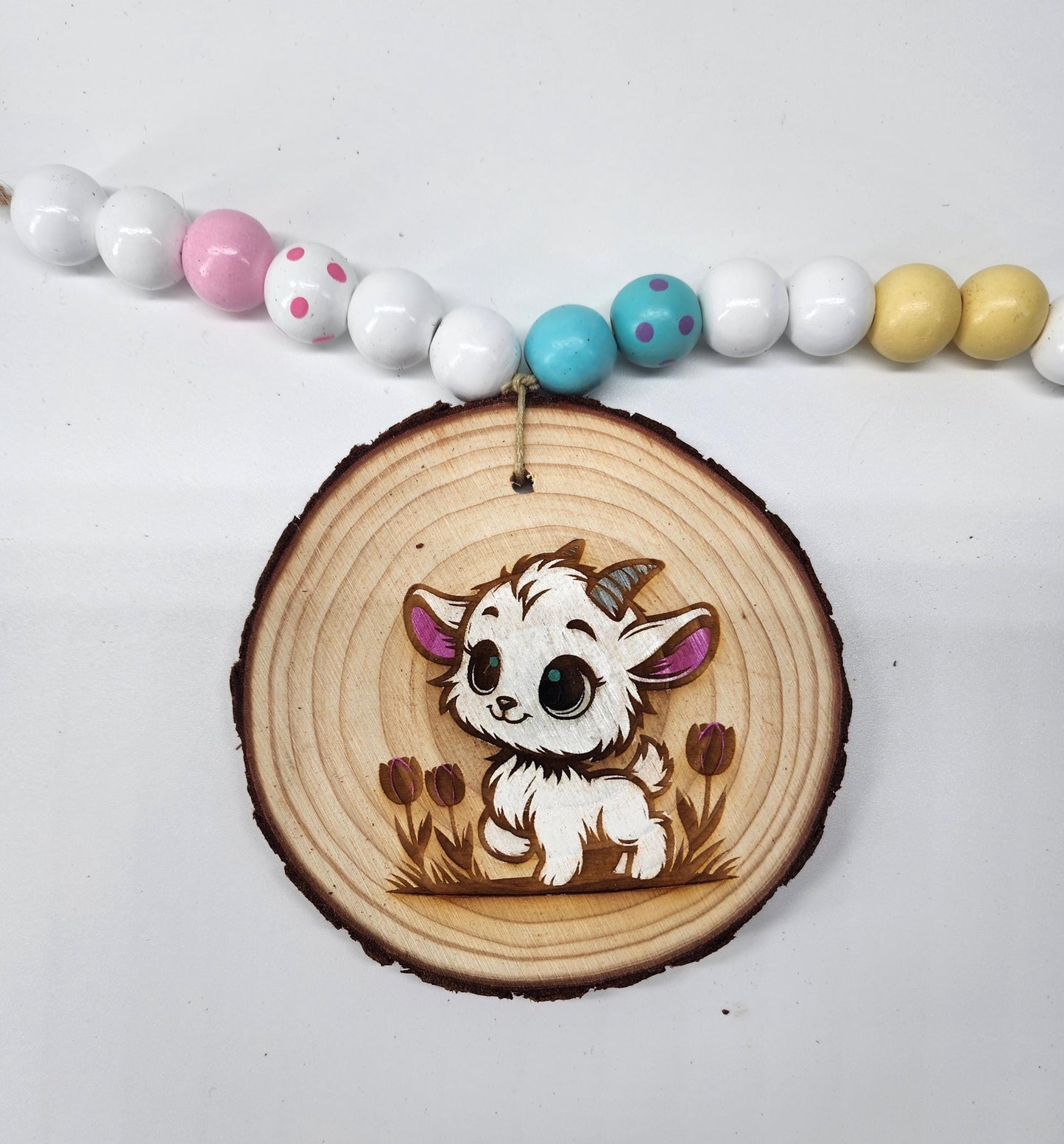 Baby Farm Animal Garland – Hand-Painted & Laser Engraved Decor