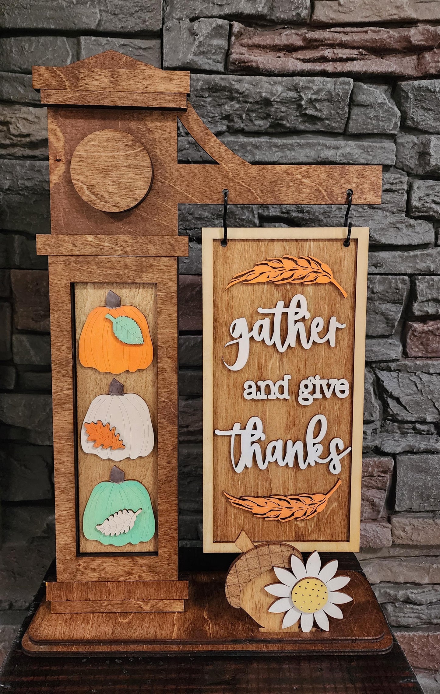 Gather and Give Thanks Sign, Rustic Fall Wood Decor, Thanksgiving Table Sign, Farmhouse Autumn Decor, Thanksgiving decor, Holidays