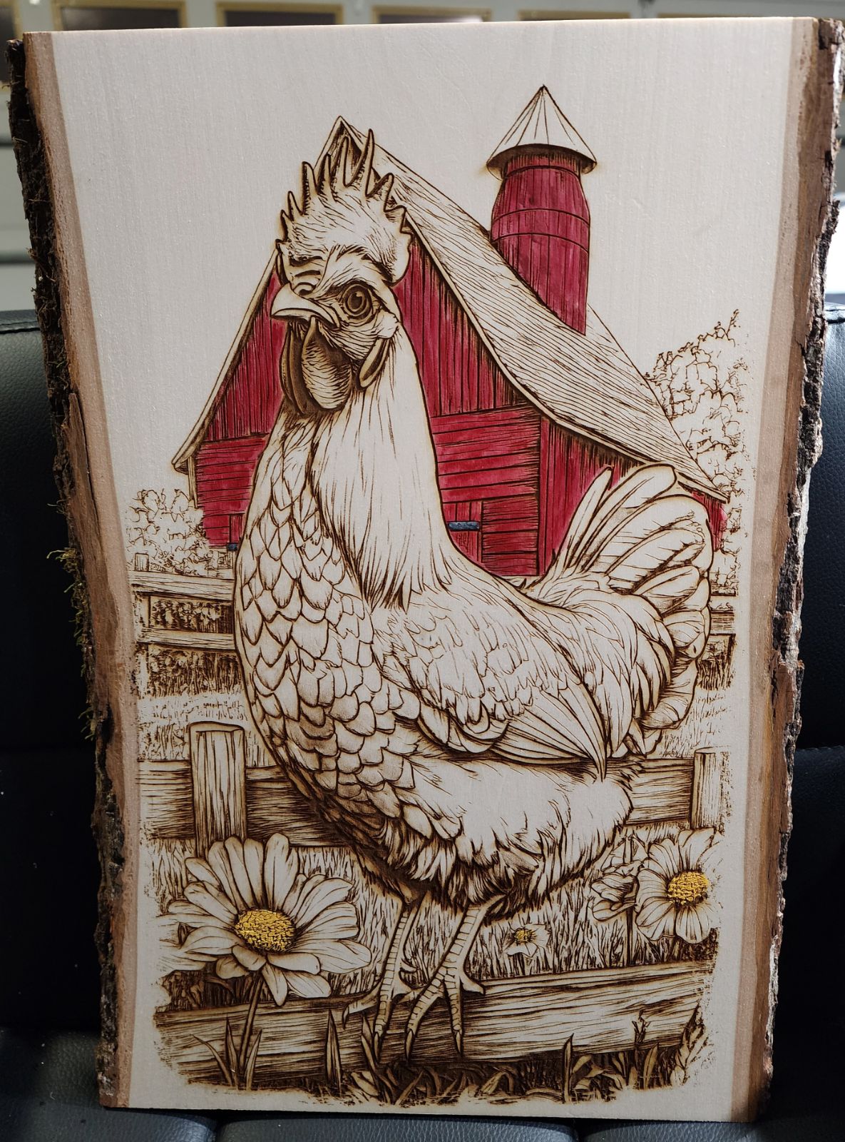 Laser Engraved Chicken Decor, Wood Engraving Gift for Chicken Lover