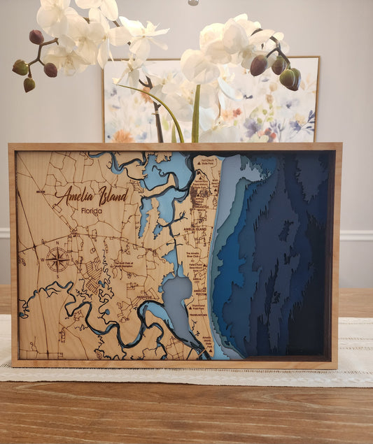 Amelia Island, Florida – Bathymetric Coastal Map