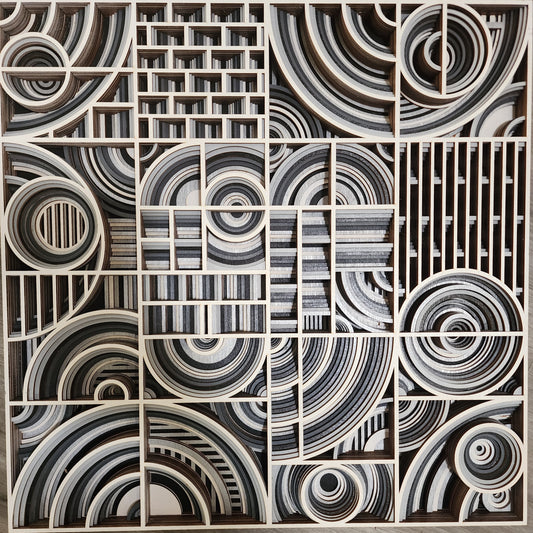 10-Layer Geometric Mandala Wall Art Modern Abstract Wood Decor