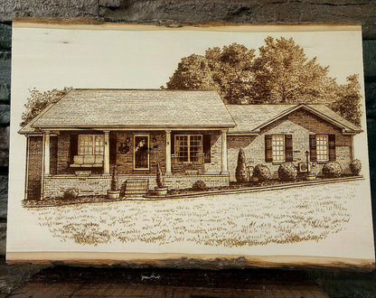 Personalized Laser Engraved House Keepsake | Handcrafted Wood Home Décor