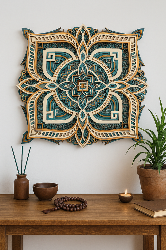Boho Mandala Wall Art, 3d Layered Geometric Wooden Wall Art