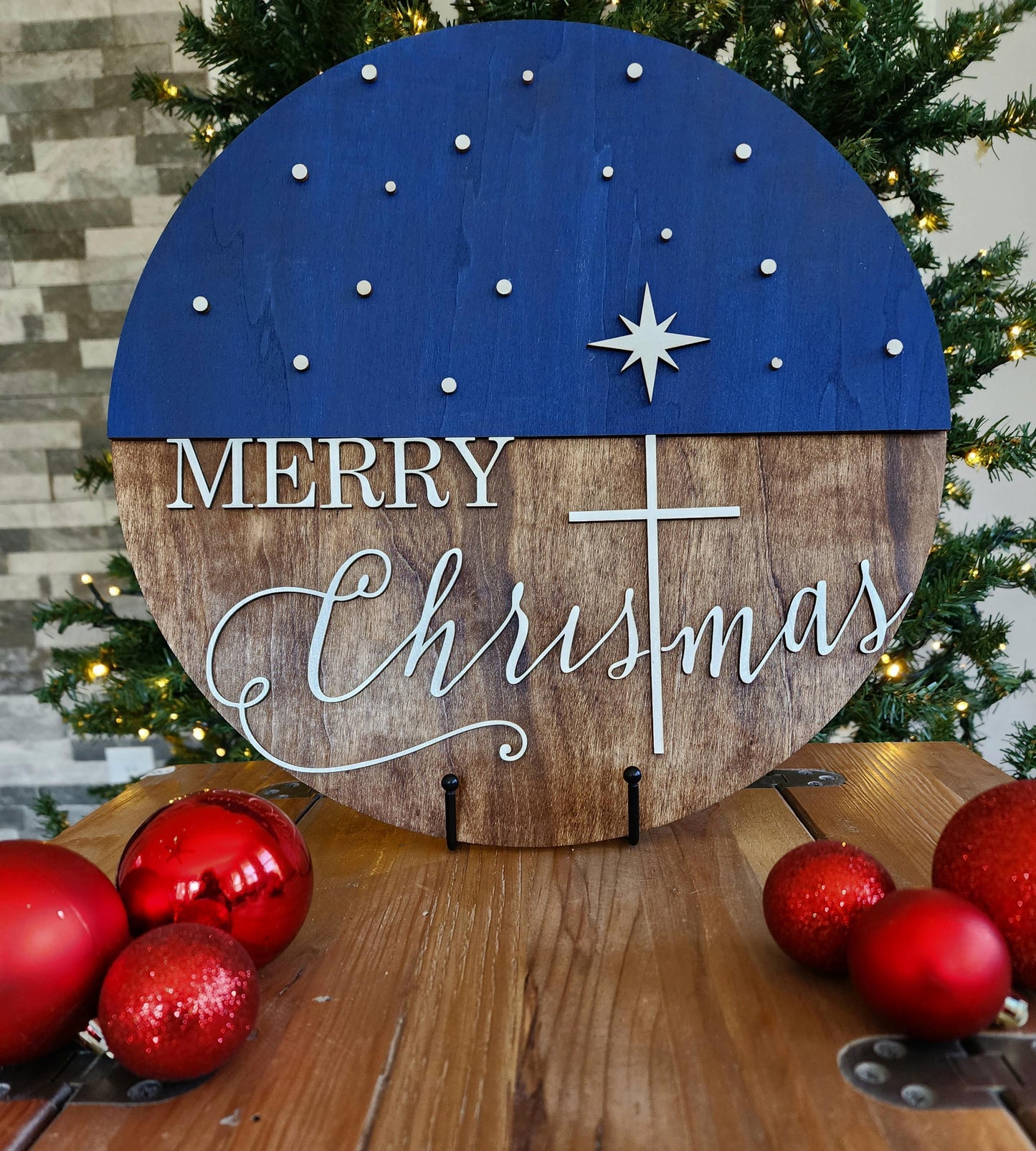 Rustic Merry Christmas Door Hanger - Laser Cut Wood Holiday Decor, Farmhouse Christmas Wall Sign, Holiday Door Hanger, Farmhouse Christmas