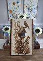Laser Engraved Live Edge Wood Art, Engraved Bird House Decor