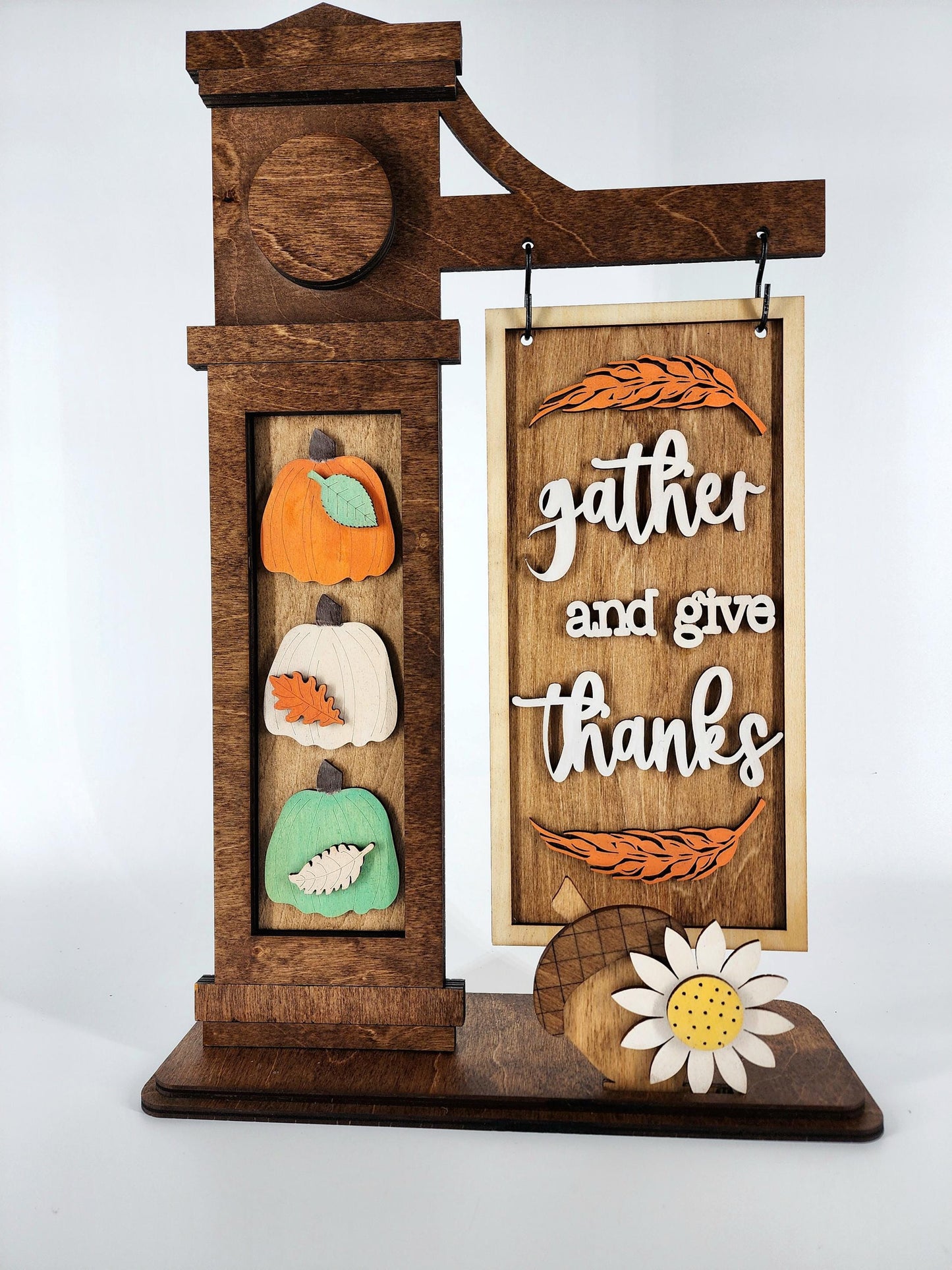 Gather and Give Thanks Sign, Rustic Fall Wood Decor, Thanksgiving Table Sign, Farmhouse Autumn Decor, Thanksgiving decor, Holidays